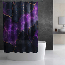 Шторка для душа Фиолетовый разлом с молниями, цвет: 3D-принт — фото 2