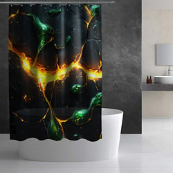 Шторка для душа Разлом текстуры с зеленой слизью, цвет: 3D-принт — фото 2
