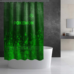 Шторка для душа Pokemon - green gradient посередине, цвет: 3D-принт — фото 2