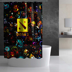 Шторка для душа Dota2 персонажи, цвет: 3D-принт — фото 2