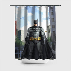 Шторка для душа Бэтмен стоит на улице, цвет: 3D-принт