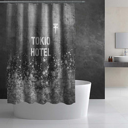 Шторка для душа Tokio Hotel - grey gradient посередине, цвет: 3D-принт — фото 2