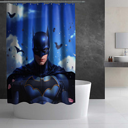 Шторка для душа Бэтмен синее небо, цвет: 3D-принт — фото 2