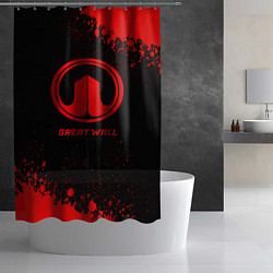 Шторка для душа Great Wall - red gradient, цвет: 3D-принт — фото 2