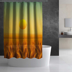 Шторка для душа Закат над пшеничным полем, цвет: 3D-принт — фото 2
