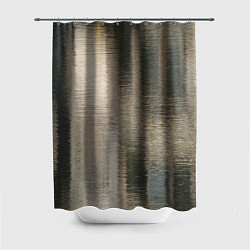 Шторка для душа Размытые серо-бежевые полосы, цвет: 3D-принт