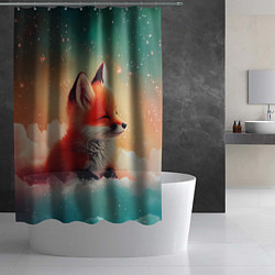 Шторка для душа Милый лисенок спит на облаке, цвет: 3D-принт — фото 2
