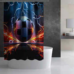 Шторка для душа Футбольный мяч в молниях, цвет: 3D-принт — фото 2