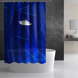 Шторка для душа Papa Roach blue poly, цвет: 3D-принт — фото 2