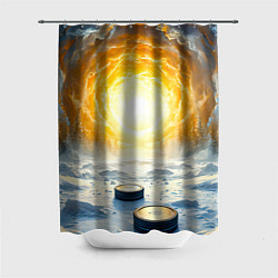 Шторка для душа Шайбы в лесу, цвет: 3D-принт