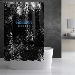 Шторка для душа Genshin Impact брызги красок, цвет: 3D-принт — фото 2