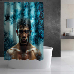 Шторка для душа Артуро Гатти в дыму, цвет: 3D-принт — фото 2