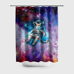 Шторка для душа The cat is a brave cosmonaut - ai art, цвет: 3D-принт