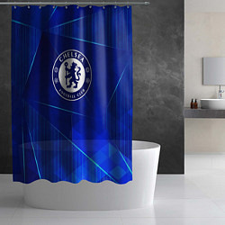Шторка для душа Chelsea blue poly, цвет: 3D-принт — фото 2