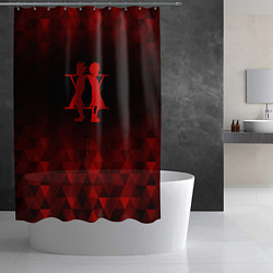 Шторка для душа Hunter x Hunter red poly, цвет: 3D-принт — фото 2