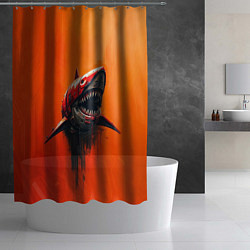 Шторка для душа Кибернетическая акула, цвет: 3D-принт — фото 2