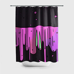 Шторка для душа Фиолетовая текстура на черном фоне, цвет: 3D-принт