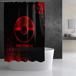 Шторка для душа Pokemon - red gradient, цвет: 3D-принт — фото 2