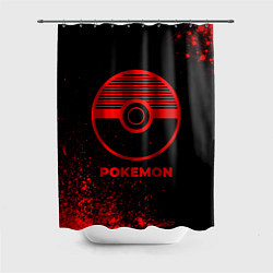 Шторка для душа Pokemon - red gradient, цвет: 3D-принт