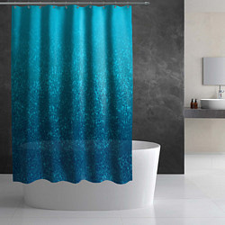 Шторка для душа Лазурный голубой текстурный градиент, цвет: 3D-принт — фото 2