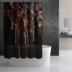 Шторка для душа Стекающий мед - текстура, цвет: 3D-принт — фото 2