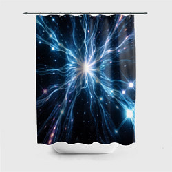 Шторка для душа Всплеск света и звезды - космическая абстракция, цвет: 3D-принт