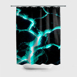 Шторка для душа Color light blue black, цвет: 3D-принт