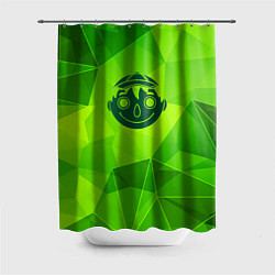 Шторка для душа Tomodachi Game green poly, цвет: 3D-принт