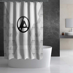 Шторка для душа Linkin Park 2024 white poly, цвет: 3D-принт — фото 2
