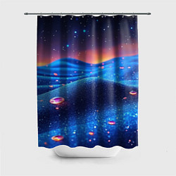 Шторка для душа Синяя дюна - текстура, цвет: 3D-принт