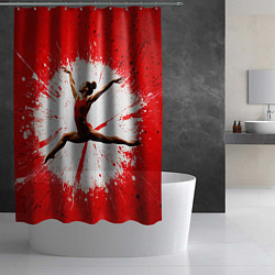 Шторка для душа Воздушная гимнастка на красном, цвет: 3D-принт — фото 2