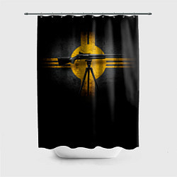 Шторка для душа Стендовая спортивная стрельба на черном, цвет: 3D-принт
