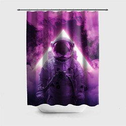 Шторка для душа Космонавт и фиолетовый космос, цвет: 3D-принт