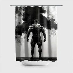 Шторка для душа Бодибилдер и черный дым, цвет: 3D-принт