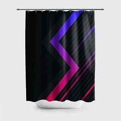 Шторка для душа Color black line, цвет: 3D-принт