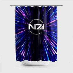 Шторка для душа Mass Effect neon energy, цвет: 3D-принт