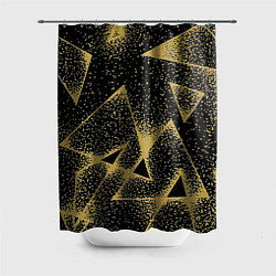 Шторка для душа Triangle yellow with dots, цвет: 3D-принт