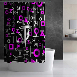 Шторка для душа Doom неоновый паттерн, цвет: 3D-принт — фото 2