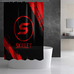 Шторка для душа Skillet - red gradient, цвет: 3D-принт — фото 2