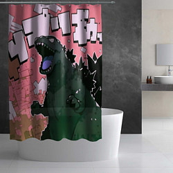 Шторка для душа Годзилла рычит, цвет: 3D-принт — фото 2