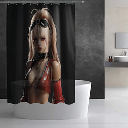 Шторка для душа Блондинка в рок стиле, цвет: 3D-принт — фото 2