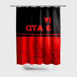 Шторка для душа GTA 6 - red gradient посередине, цвет: 3D-принт
