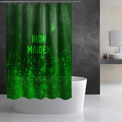 Шторка для душа Iron Maiden - green gradient посередине, цвет: 3D-принт — фото 2
