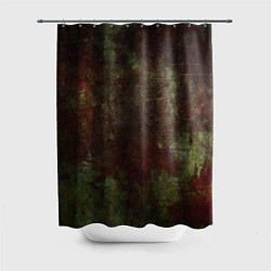 Шторка для душа Абстракция - green fabric soaked in red paint, цвет: 3D-принт