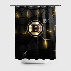 Шторка для душа Бостон Брюинз - плиты с подсветкой, цвет: 3D-принт