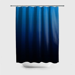 Шторка для душа Из голубого в чёрный градиент с точками, цвет: 3D-принт