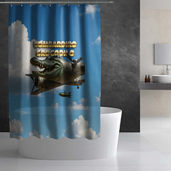 Шторка для душа Bombardino Crocodillo мем, цвет: 3D-принт — фото 2