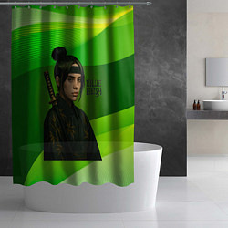 Шторка для душа Билли Айлиш в стиле ниндзи, цвет: 3D-принт — фото 2