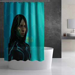 Шторка для душа Билли Айлиш киберпанк, цвет: 3D-принт — фото 2