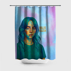 Шторка для душа Билли Айлиш из мозаики, цвет: 3D-принт